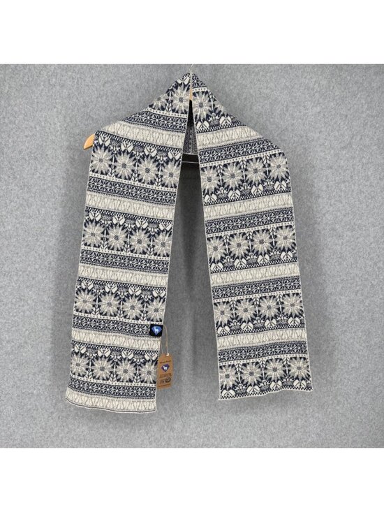 Sapphire Alpaca Accessories - Sapphire Alpaca Scarf Arrowleaf Balsamroot Fair Isle Knit Made n Montana USA NEW